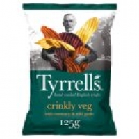 Asda Tyrrells Hand-Cooked English Crisps Crinkly Veg with Rosemary & Wild 