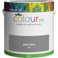 Wilko  Wilko Pure Grey Silk Emulsion Paint 2.5L