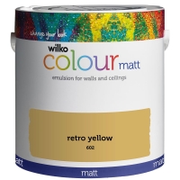 Wilko  Wilko Matt Emulsion Paint Retro Yellow 2.5L