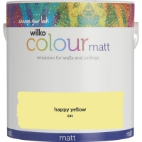 Wilko  Wilko Happy Yellow Matt Emulsion Paint 2.5L