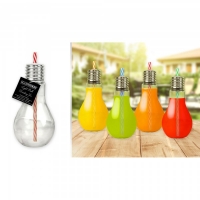 JTF  Bulb Drinking Jars with Reusable Straws 400ml