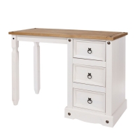RobertDyas  Halea 3-Drawer Pine Dressing Table - White