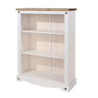 RobertDyas  Halea Pine Low Bookcase - White