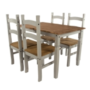 Halea Large Rectangular Dining Table And 4 Chairs - Grey £287.99
