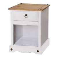 RobertDyas  Halea 1-Drawer Bedside Cabinet - White
