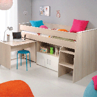RobertDyas  Kids Avenue Charlie Mid Sleeper with Pull-Out Desk - Acacia