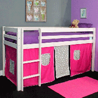 RobertDyas  Kids Avenue Mid Sleeper Bed - Pink/White