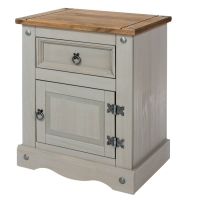 RobertDyas  Halea 1-Drawer, 1-Door Bedside Cabinet - Grey