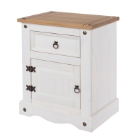 RobertDyas  Halea 1-Drawer, 1-Door Bedside Cabinet - White