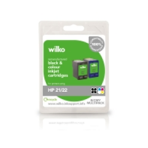 Wilko Remanufactured HP 21/22 Black and Colour Inkjet Cartri £17.00