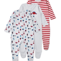 Aldi  Dinosaur Baby Sleepsuits 3 Pack