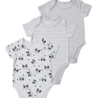 Aldi  Panda Organic Baby Bodysuits 3 Pack