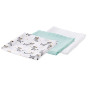 Aldi  Zebra Muslin Cloths 3 Pack