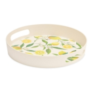 Lemon Bamboo Round Tray