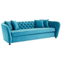 RobertDyas  Riva Velvet 3-Seater Sofa - Blue
