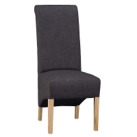 QDStores  Lancelot Scroll Back Fabric Dining Chair Charcoal