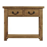 QDStores  Rustic 2 Drawer Console Table