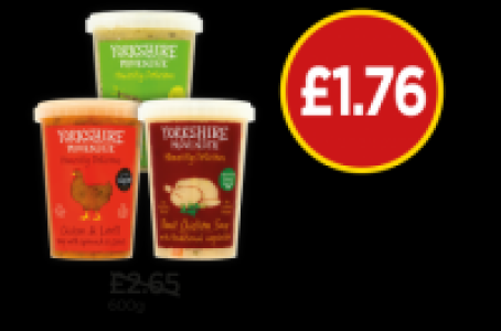 Yorkshire Provender Chicken & Lentil Soup, Pea & Spinach Sou