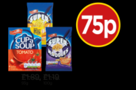 Batchelors Original Tomato, Super Noodles Chicken, Super Noo