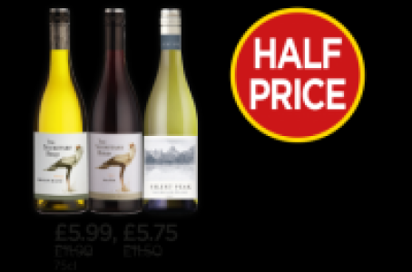 Budgens  Secretary Bird Merlot, Secretary Bird Chenin Blanc, Silent P