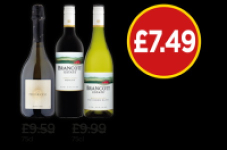 Budgens  Soffio Prosecco Doc Spumante, Brancott Merlot, Brancott Esta