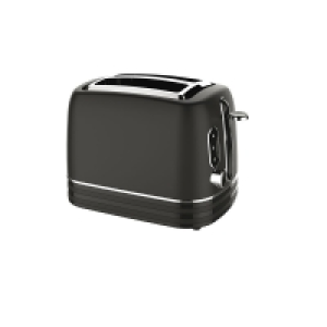 Wilko  Wilko Matt Black and Chrome Retro 2 Slice Toaster