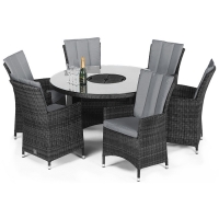 RobertDyas  Maze Rattan LA 6-Seat Round Dining Set with Ice Bucket and P