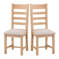 RobertDyas  Fenwin Ready Assembled Pair of Ladder Back Oak Chairs with P