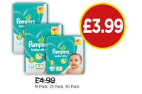 Budgens  Pampers Baby Dry Nappies, Size 6, Size 5, Size 3