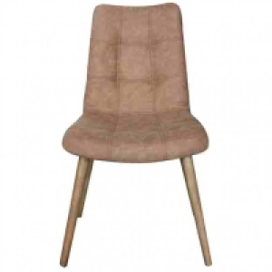 Arthur Aged PU Dining Chair Stitched Tan Set of 2