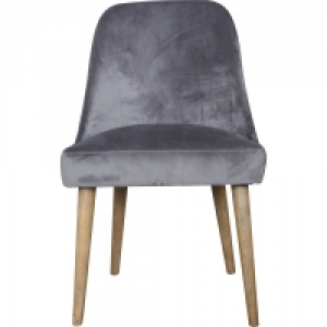 Marther Velvet Dining Chair Round Grey Set of 2