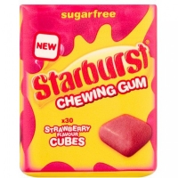 JTF  Starburst Strawberry Chewing Gum Cubes 30 Pcs