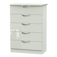 RobertDyas  Indices Ready Assembled 5-Drawer Chest of Drawers - White/Gr