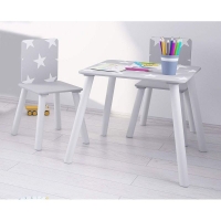 QDStores  Kidsaw Star Table & Chairs Grey