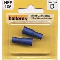 Halfords  Halfords Bullet Connector 15 Amp Female HEF106