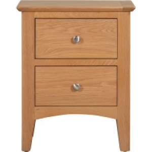 Eva Oak 2 Drawer Bedside Table £95.99