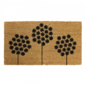 JVL Doormat Latex Coir Flowers 40x70cm