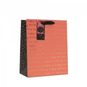 Gift Bag Happy Birthday Pink L