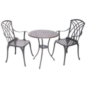 Charles Bentley Metal 2-Seater Bistro Set with Cushions - Br £169.99