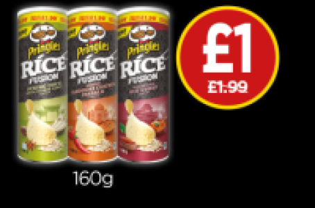 Budgens  Pringles Rice Fusion Pecking Duck, Tandoori Chicken Massala,