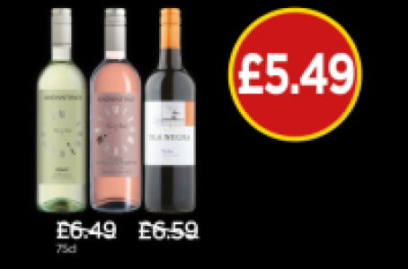 Budgens  Andantino Soave, Andantino Sangiovese Blush, Isla Negra Seas