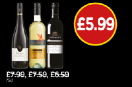 Kumala Reserve Shiraz, Turner Road Chardonnay, Lindemans Win