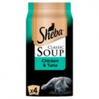 Asda Sheba Classic Soups Chicken and Tuna Fillets Adult Cat Food Pouche