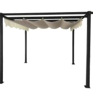 Monaco Metal Gazebo Pergola and Slide Away Sun Shade &pound;269.99