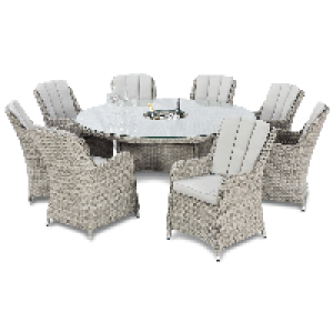 Maze Rattan Oxford 8-Seater Round Dining Set with Parasol an £1,549.99