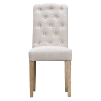 RobertDyas  Set of 2 Button Back Luxury Dining Chairs - Beige