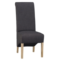 RobertDyas  Set of 2 Scroll Back Luxury Dining Chairs - Charcoal