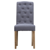 RobertDyas  Set of 2 Button Back Luxury Dining Chairs - Grey
