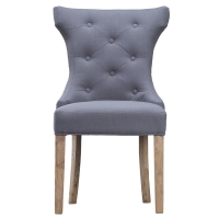 RobertDyas  Set of 2 Wing Back Luxury Dining Chairs - Grey