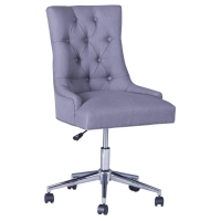 RobertDyas  Set of 2 Button Back Luxury Office Chairs - Grey
